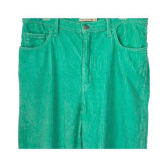 Levi's Premium Ribcage Straight Ankle Corduroy Pants Electric Green Size 32 - Picture 4 of 13